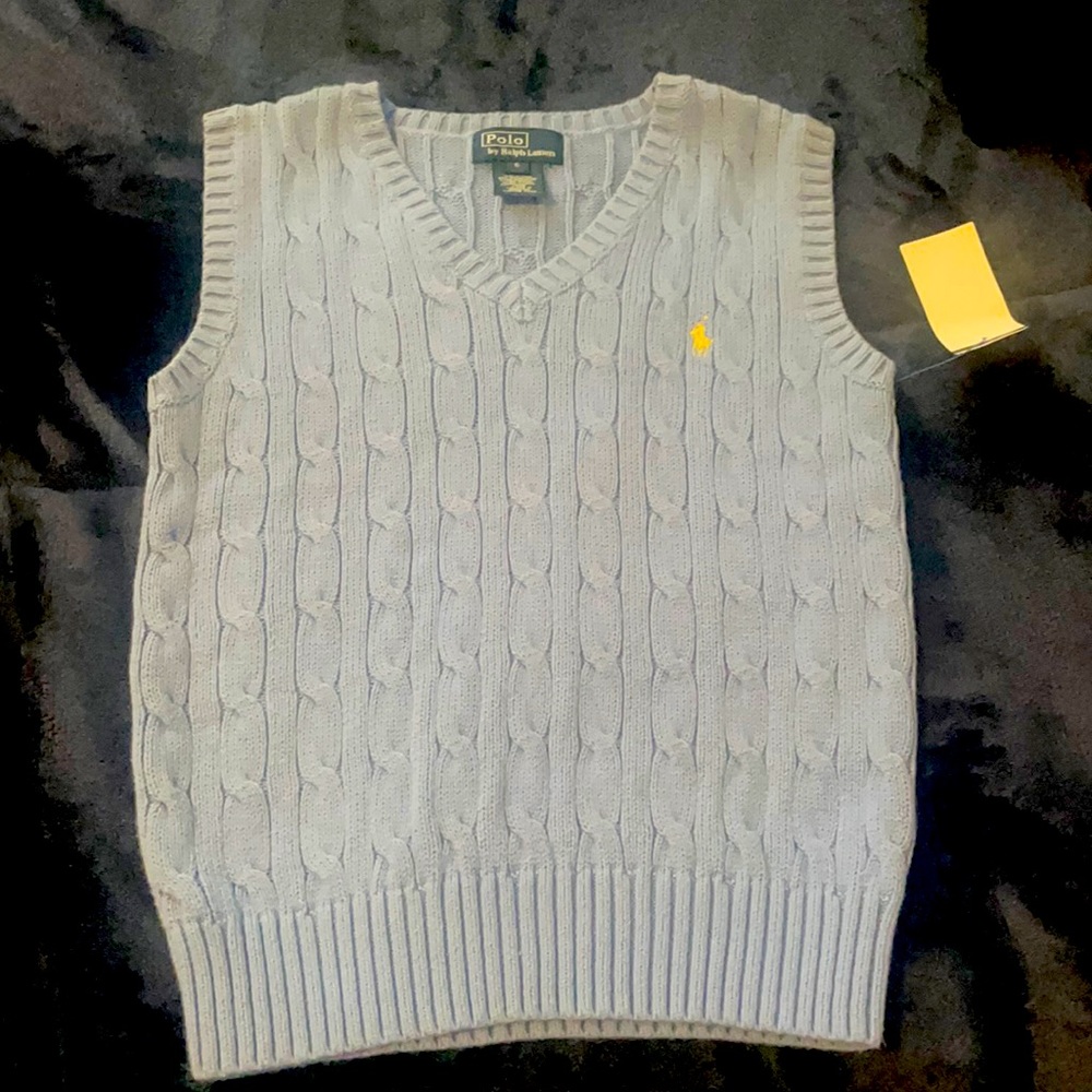 Size 6 boys blue Polo sweater vest